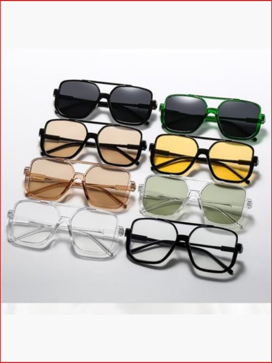 4 Pack Retro Oversized Aviator Sunglasses with UV400 Protection main image 4